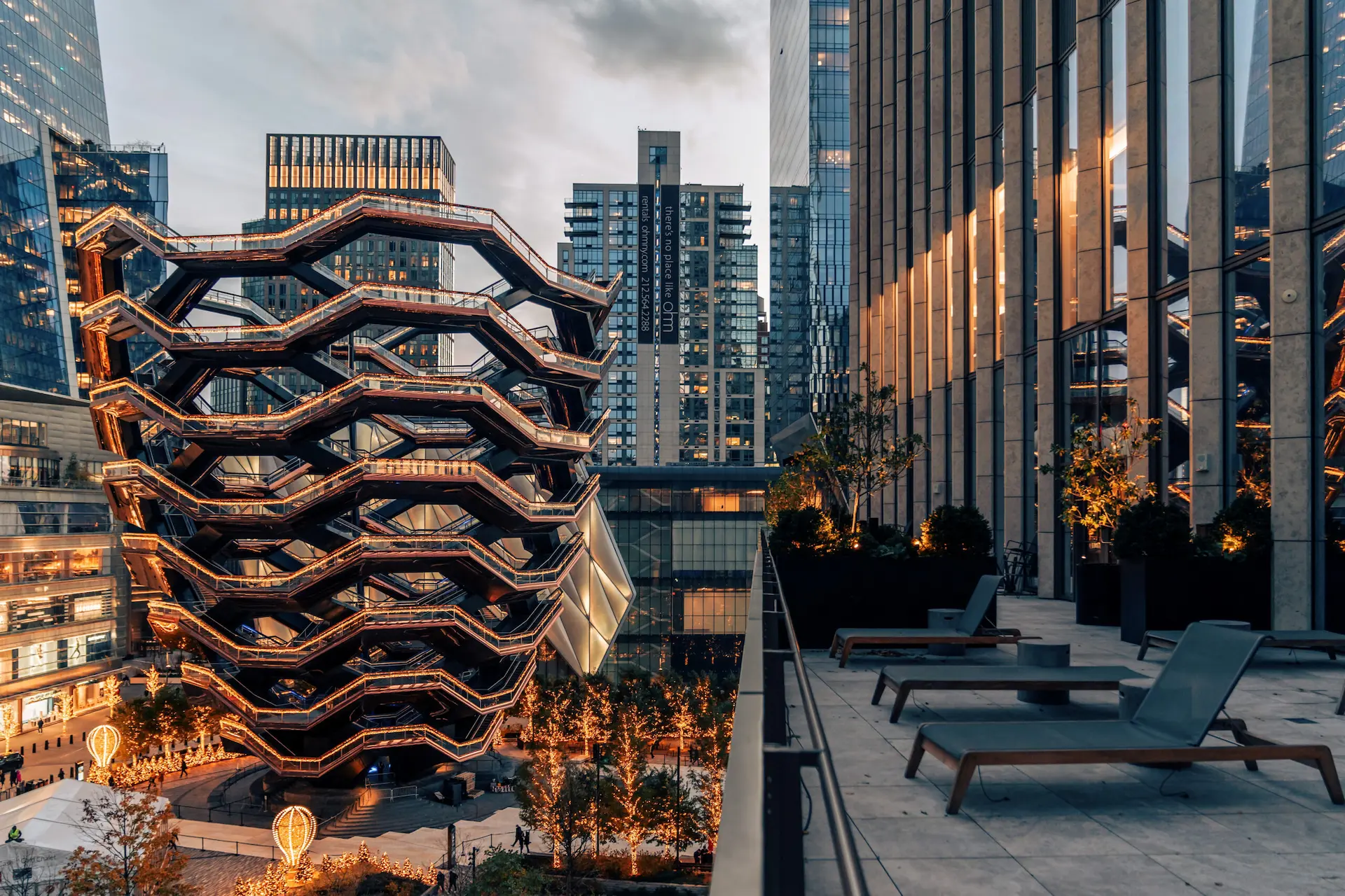 Hudson Yards, Vessel Building, New York City skyline and Architecture